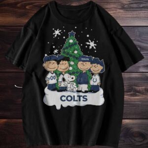 Peanuts Snoopy and Friends Indianapolis Colts Christmas Tree T Shirt