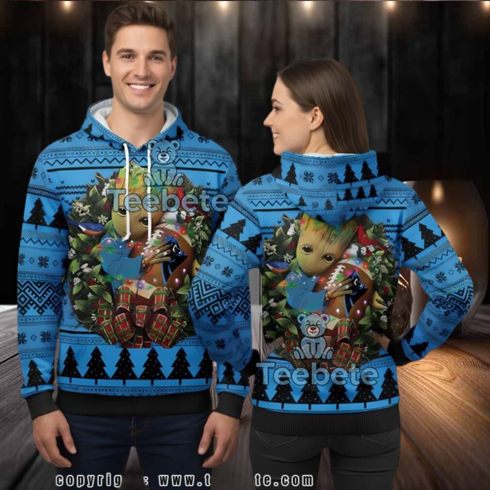 Carolina Panthers Baby Groot 3D Ugly Hoodie Youth Carolina Panthers Baby Groot 3D Ugly Hoodie Youth