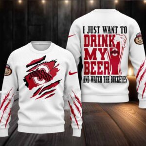 Ohio State Buckeyes NCAA I Just Want To Drink My Beer And Watch Aggies Ugy Christmas Sweater
