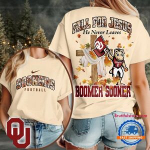 Oklahoma Sooners 2025 NCAA Season Fall For Jesus Unisex 3D Shirt