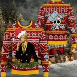 One Piece Anime Sanji 43 Ugly Sweater Gifts, One Piece Anime Gift Fan Ugly Sweater 795