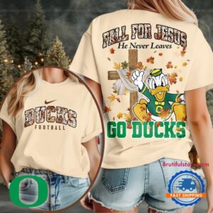 Oregon Ducks 2025 NCAA Season Fall For Jesus Unisex 3D Shirt