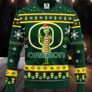 Oregon Ducks Funny Grinch Ugly Christmas Sweater