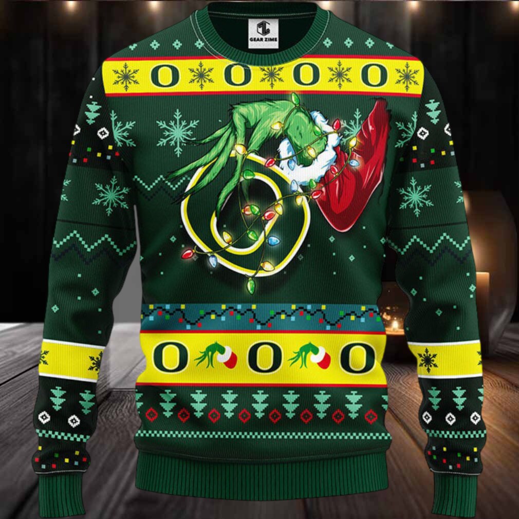 Oregon Ducks Grinch Ugly Christmas Sweater Oregon Ducks Grinch Ugly Christmas Sweater