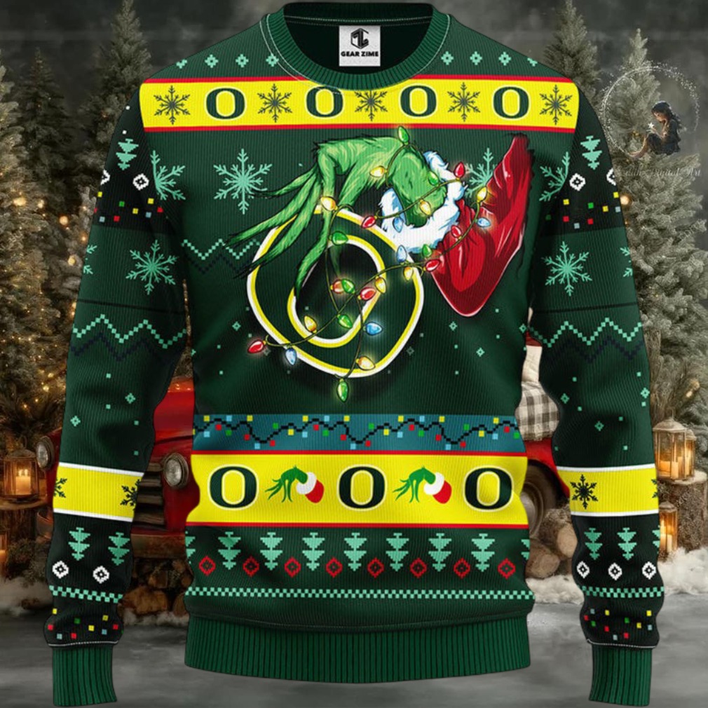 Oregon Ducks Grinch Ugly Christmas Sweater Oregon Ducks Grinch Ugly Christmas Sweater