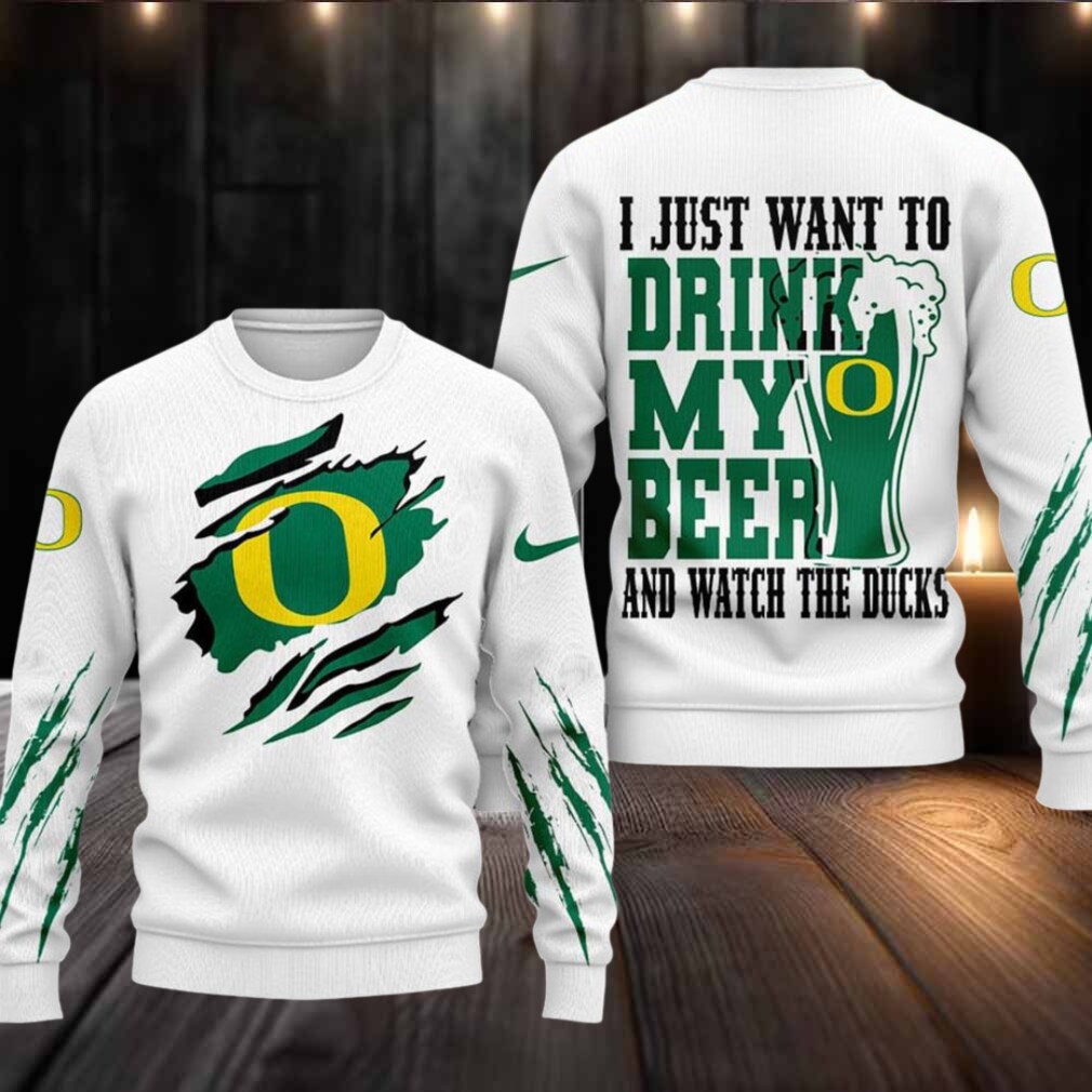 Oregon Ducks NCAA I Just Want To Drink My Beer And Watch Aggies Ugy Christmas Sweater Oregon Ducks NCAA I Just Want To Drink My Beer And Watch Aggies Ugy Christmas Sweater
