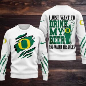 Oregon Ducks NCAA I Just Want To Drink My Beer And Watch Aggies Ugy Christmas Sweater