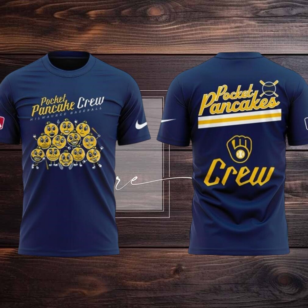 Original Milwaukee Brewers Pocket Pancake Crew Two Sided Shirt Original Milwaukee Brewers Pocket Pancake Crew Two Sided Shirt