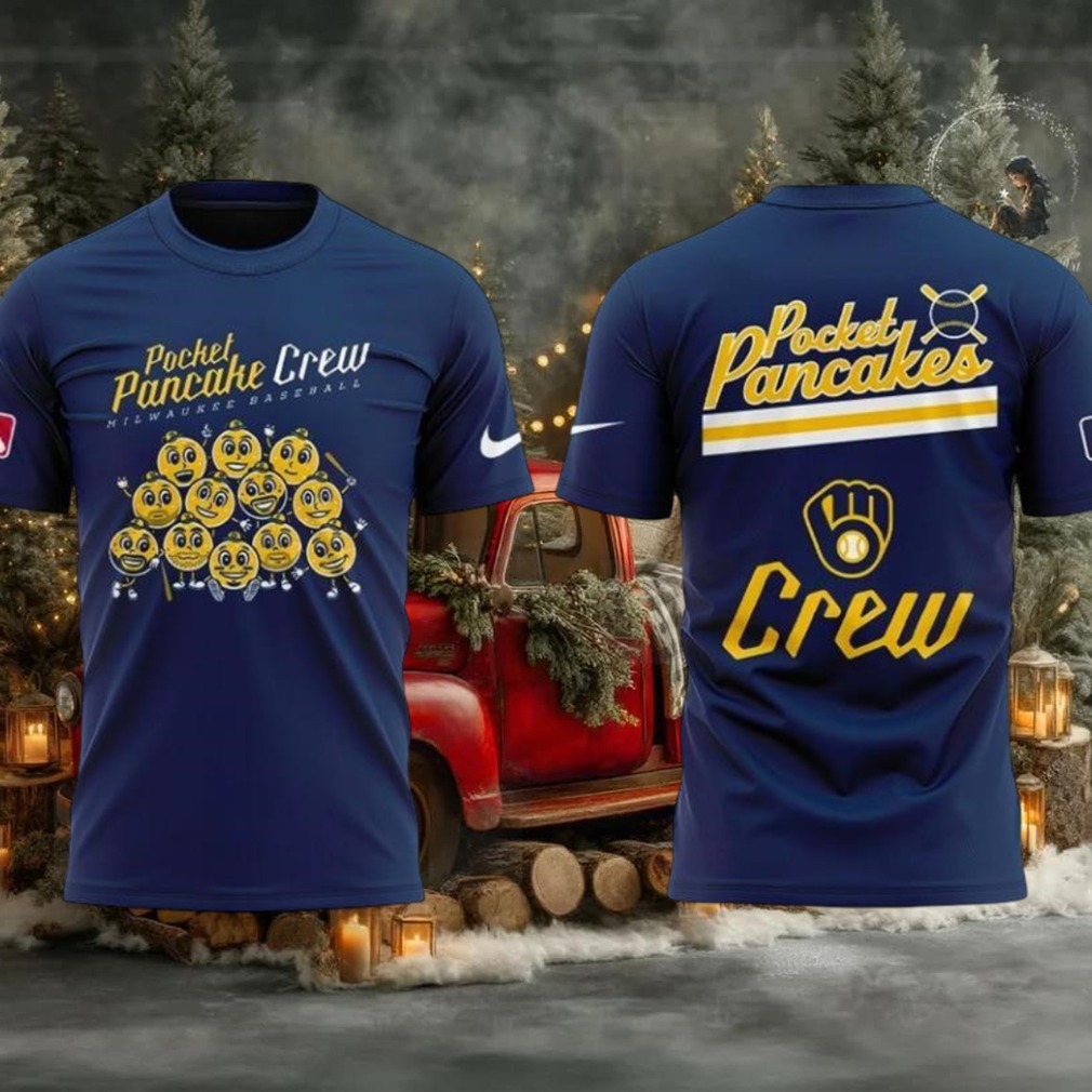 Original Milwaukee Brewers Pocket Pancake Crew Two Sided Shirt Original Milwaukee Brewers Pocket Pancake Crew Two Sided Shirt