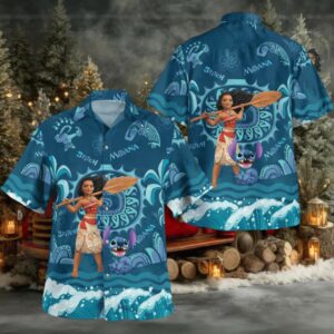 Moana and Stitch Hawaiian Shirt