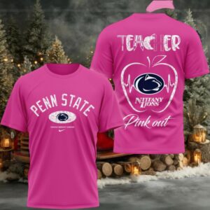 Penn State Nittany Lions 2025 NCAA Teacher Tackle Breast Cancer Unisex 3D Shirt
