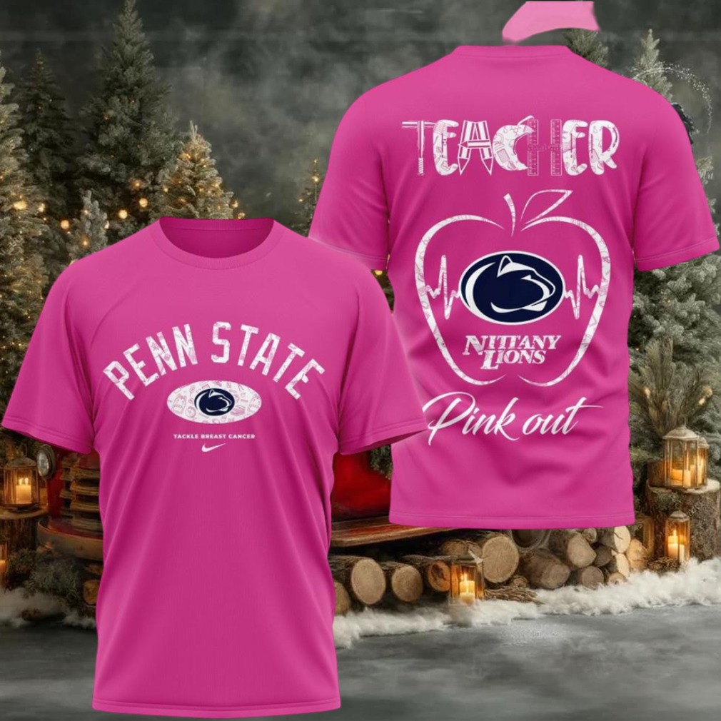 Penn State Nittany Lions 2025 NCAA Teacher Tackle Breast Cancer Unisex 3D Shirt