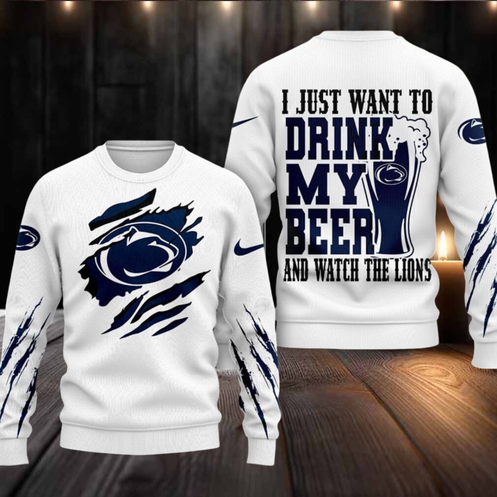 Penn State Nittany Lions NCAA I Just Want To Drink My Beer And Watch Aggies Ugy Christmas Sweater Penn State Nittany Lions NCAA I Just Want To Drink My Beer And Watch Aggies Ugy Christmas Sweater