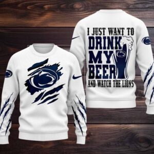 Penn State Nittany Lions NCAA I Just Want To Drink My Beer And Watch Aggies Ugy Christmas Sweater