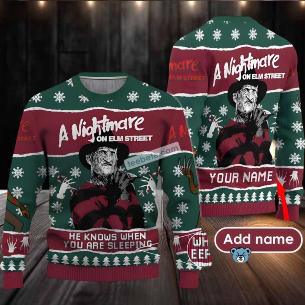 Personalized Freddy Krueger A Nightmare On Elm Street Ugly Christmas Sweater Adults Green Personalized Freddy Krueger A Nightmare On Elm Street Ugly Christmas Sweater Adults Green