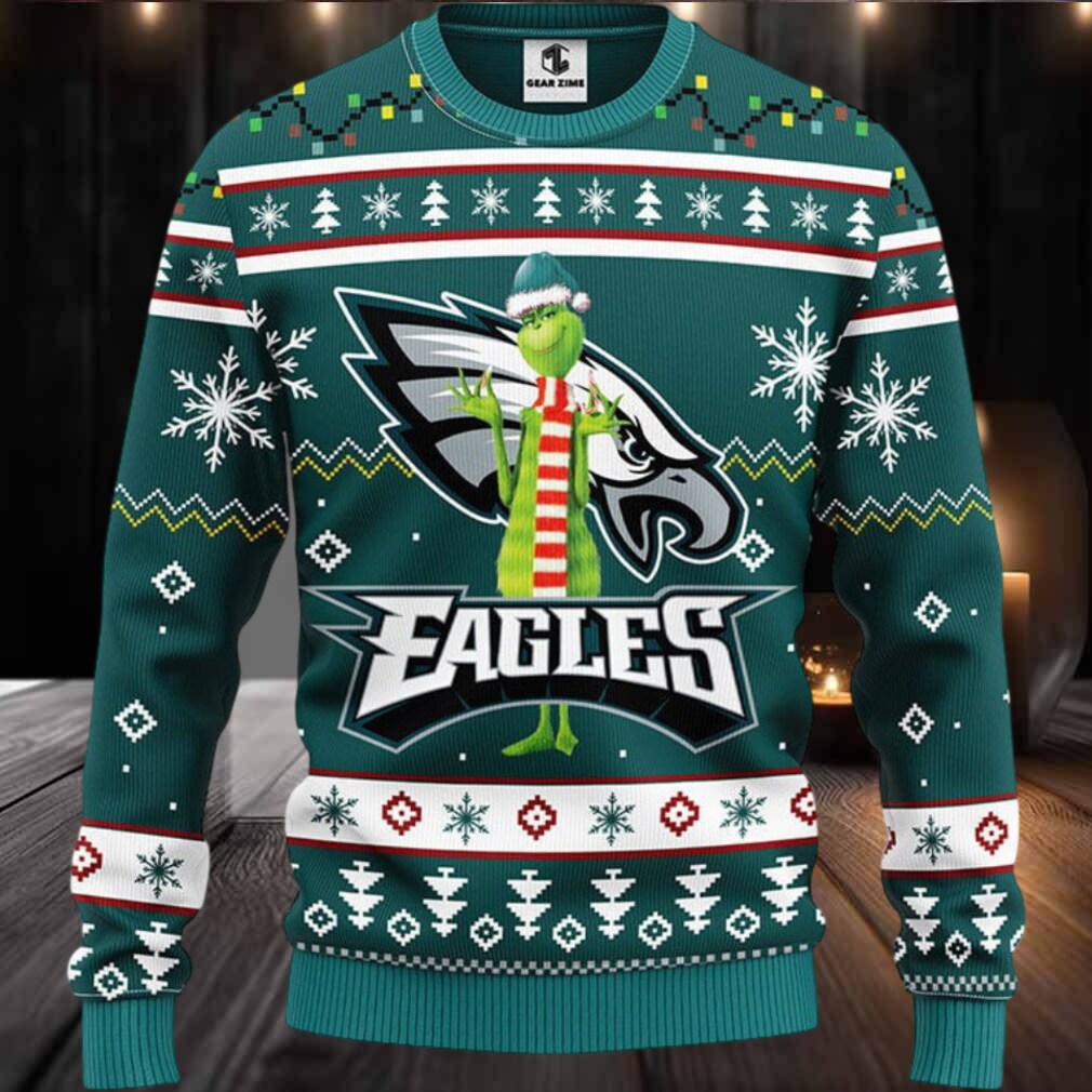 Philadelphia Eagles Funny Grinch Ugly Christmas Sweater Philadelphia Eagles Funny Grinch Ugly Christmas Sweater