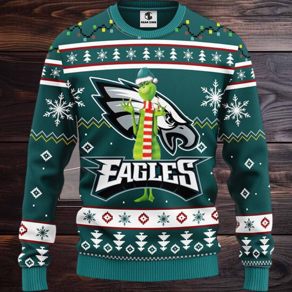 Philadelphia Eagles Funny Grinch Ugly Christmas Sweater Philadelphia Eagles Funny Grinch Ugly Christmas Sweater