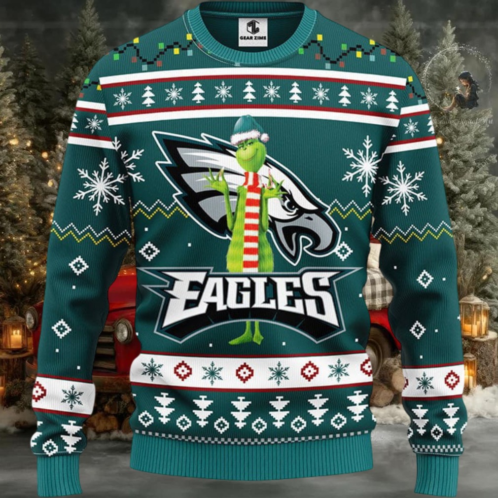 Philadelphia Eagles Funny Grinch Ugly Christmas Sweater Philadelphia Eagles Funny Grinch Ugly Christmas Sweater
