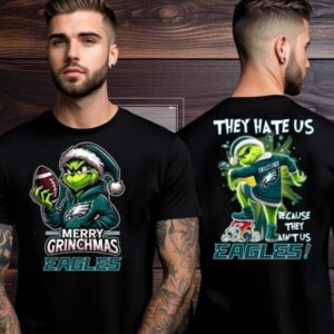 Philadelphia Eagles Grinch Merry Christmas Grinchmas 2025 Personalized Football Logo Two Sided Shirt
