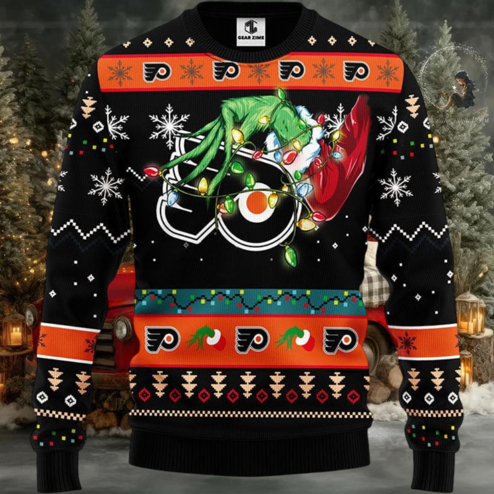 Philadelphia Flyers Grinch Ugly Christmas Sweater Philadelphia Flyers Grinch Ugly Christmas Sweater