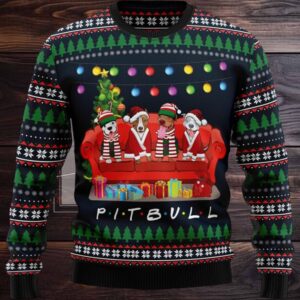 Pit Bull Friends Ugly Christmas Sweater