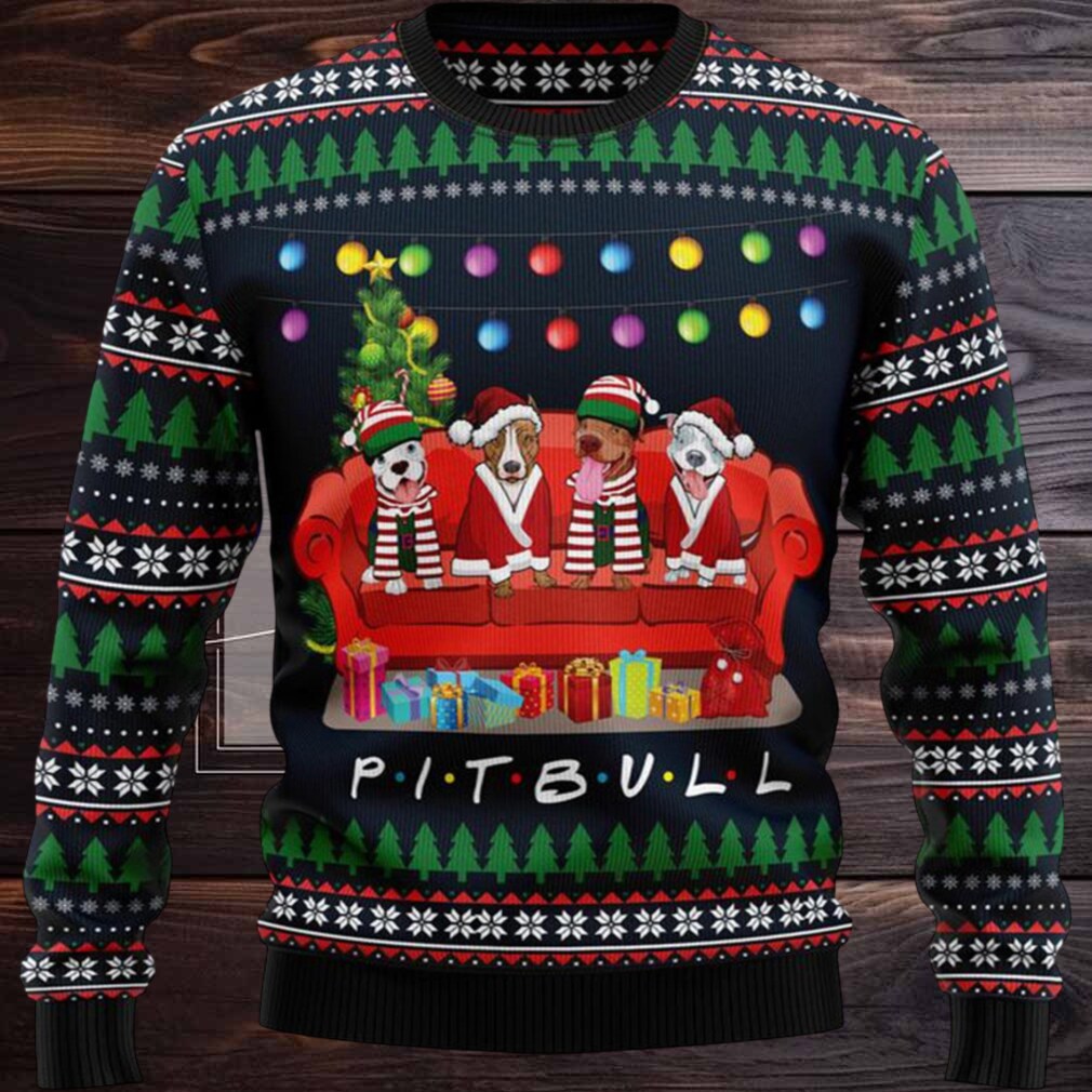 Pit Bull Friends Ugly Christmas Sweater Pit Bull Friends Ugly Christmas Sweater
