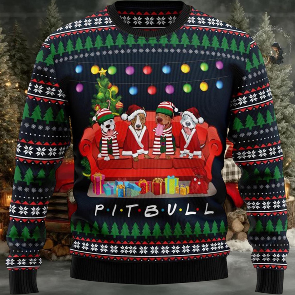 Pit Bull Friends Ugly Christmas Sweater Pit Bull Friends Ugly Christmas Sweater
