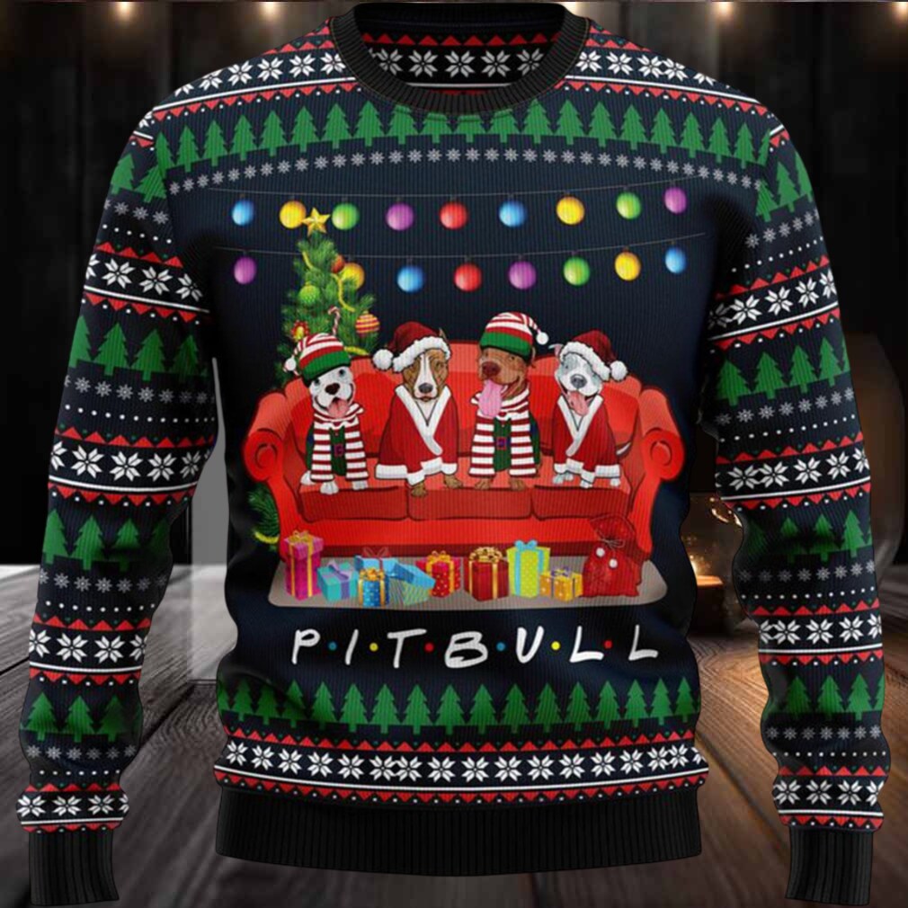Pit Bull Friends Ugly Christmas Sweater Pit Bull Friends Ugly Christmas Sweater