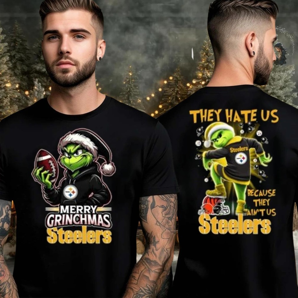 Pittsburgh Steelers Grinch Merry Christmas Grinchmas 2025 Personalized Football Logo Two Sided Shirt Pittsburgh Steelers Grinch Merry Christmas Grinchmas 2025 Personalized Football Logo Two Sided Shirt