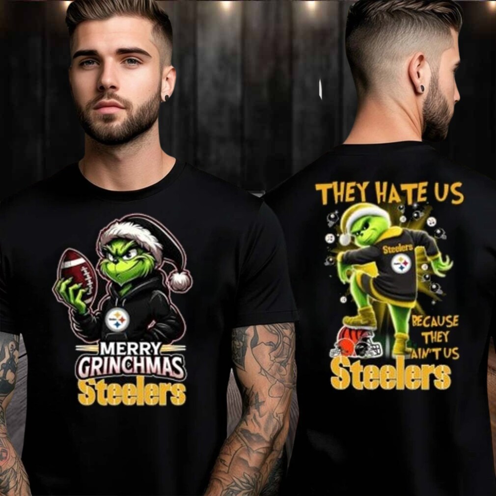 Pittsburgh Steelers Grinch Merry Christmas Grinchmas 2025 Personalized Football Logo Two Sided Shirt Pittsburgh Steelers Grinch Merry Christmas Grinchmas 2025 Personalized Football Logo Two Sided Shirt