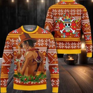 Portgas Ace Anime Xmas Gifts One Piece Ugly Christmas Sweater
