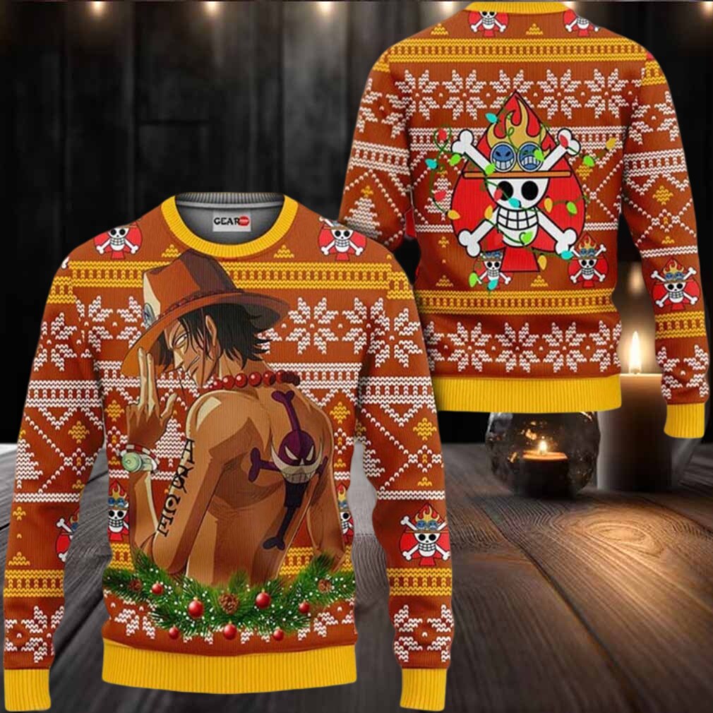 Portgas Ace Anime Xmas Gifts One Piece Ugly Christmas Sweater Portgas Ace Anime Xmas Gifts One Piece Ugly Christmas Sweater