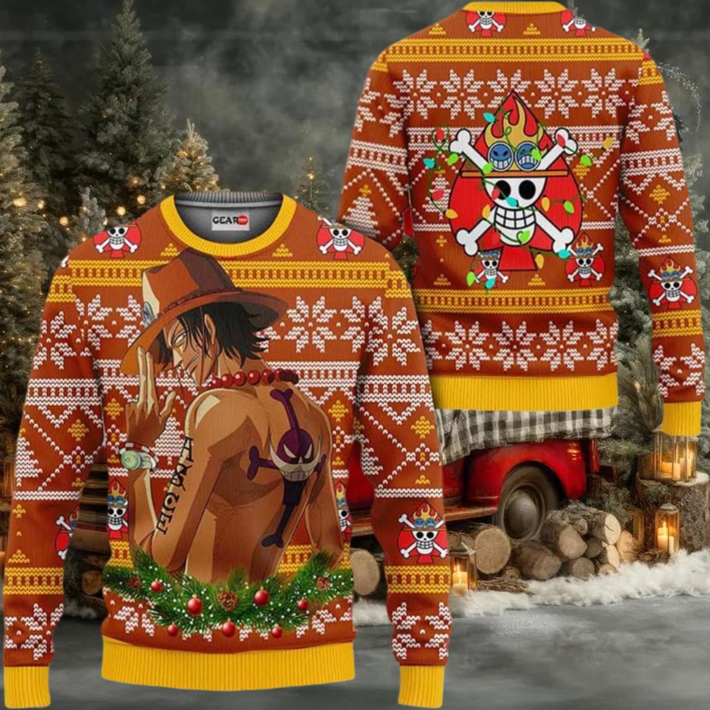 Portgas Ace Anime Xmas Gifts One Piece Ugly Christmas Sweater Portgas Ace Anime Xmas Gifts One Piece Ugly Christmas Sweater