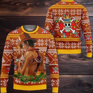 Portgas Ace Anime Xmas Gifts One Piece Ugly Christmas Sweater