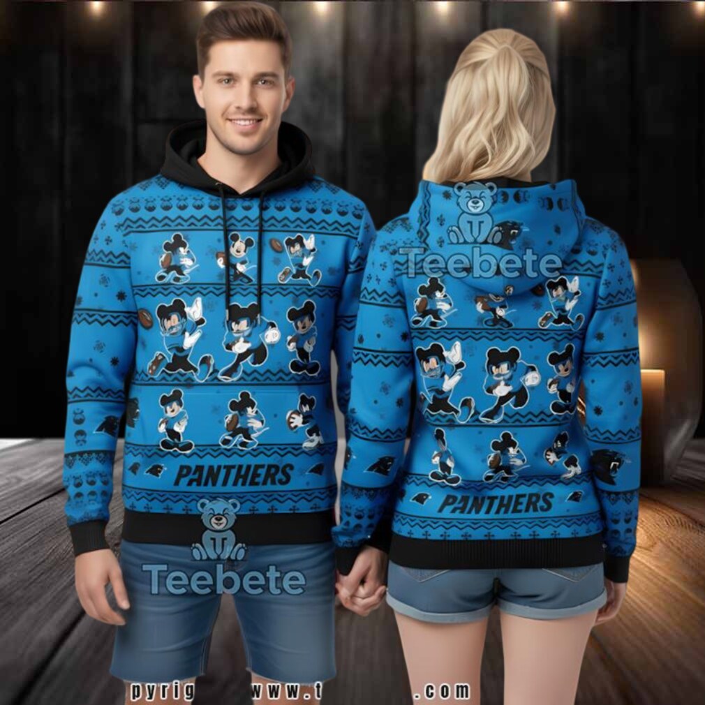 Carolina Panthers Mickey Disney 3D Ugly Hoodie Youth Carolina Panthers Mickey Disney 3D Ugly Hoodie Youth