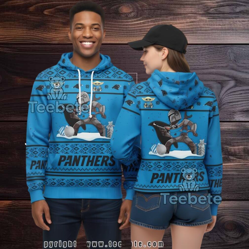 Carolina Panthers Boba Fett 3D Ugly Pullover Hoodie Carolina Panthers Boba Fett 3D Ugly Pullover Hoodie