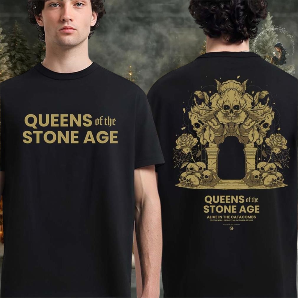Queens Of The Stone Age Detroit Michigan Concert At Fox Theatre On October 3 2025 Two Sided T shirt Queens Of The Stone Age Detroit Michigan Concert At Fox Theatre On October 3 2025 Two Sided T shirt