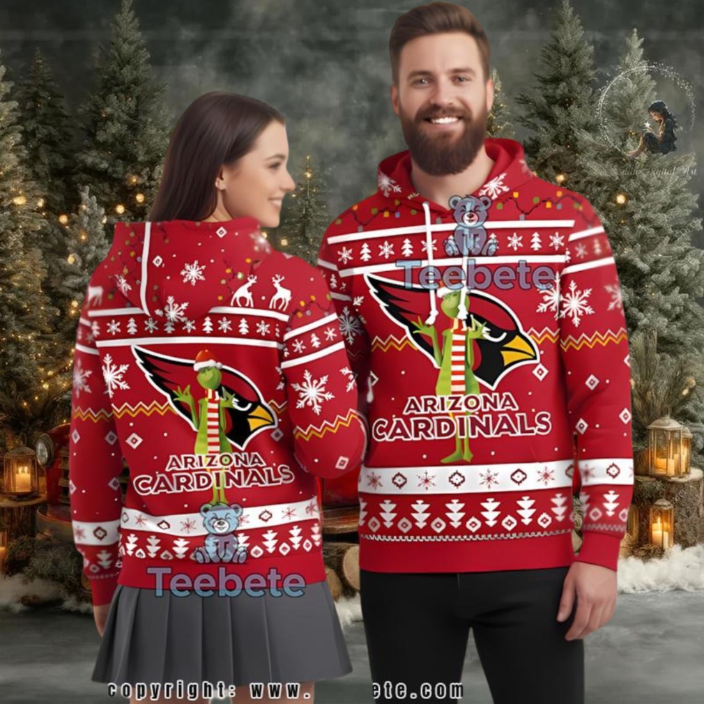 Arizona Cardinals Grinch Christmas Ugly 3D Hoodie Youth Arizona Cardinals Grinch Christmas Ugly 3D Hoodie Youth