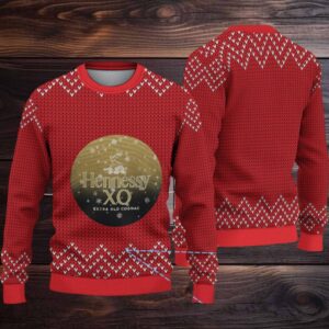 Red Chevron Knit Hennessy XO Ugly Christmas Sweater