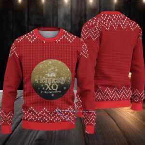 Red Chevron Knit Hennessy XO Ugly Christmas Sweater