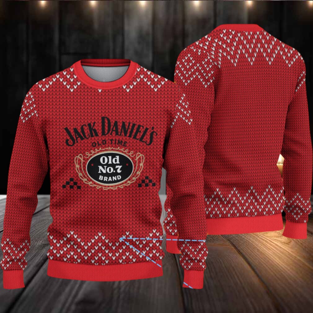 Red Chevron Knit Ugly Christmas Sweater Jack Daniel’s Old No. 7 Logo Red Chevron Knit Ugly Christmas Sweater Jack Daniel’s Old No. 7 Logo