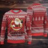 Red Chevron Knit Hennessy XO Ugly Christmas Sweater Red Chevron Knit Hennessy XO Ugly Christmas Sweater