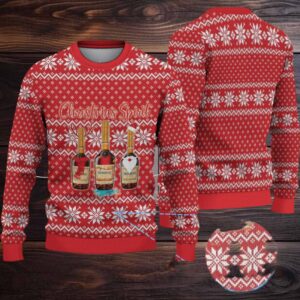 Red Fair Isle Snowflake Hennessy “Christmas Spirit” Ugly Christmas Sweater