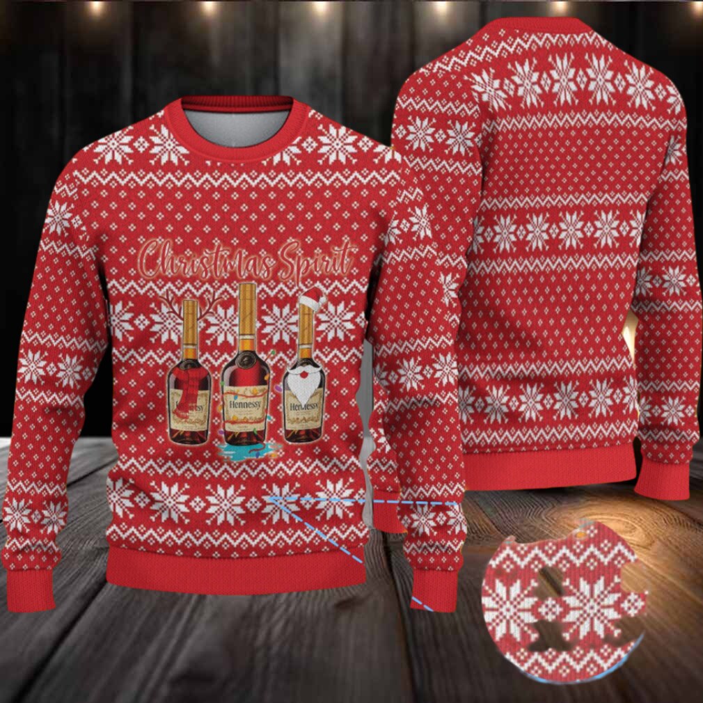 Red Fair Isle Snowflake Hennessy “Christmas Spirit” Ugly Christmas Sweater Red Fair Isle Snowflake Hennessy “Christmas Spirit” Ugly Christmas Sweater