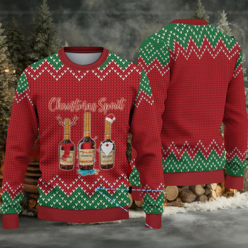 Red & Green Chevron Knit Hennessy “Christmas Spirit” Ugly Christmas Sweater Red & Green Chevron Knit Hennessy “Christmas Spirit” Ugly Christmas Sweater