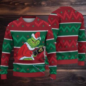 Red & Green Fair Isle Stripe Guinness Beer Ugly Christmas Sweater