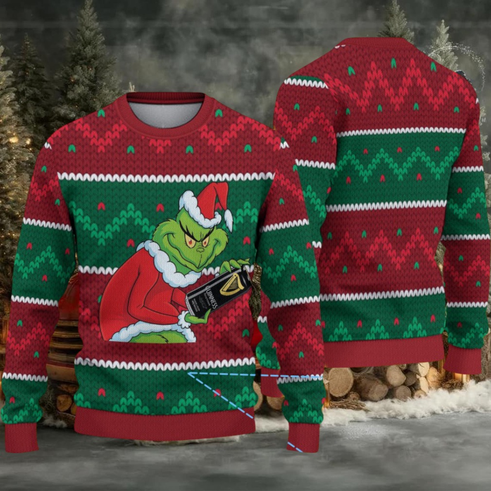 Red & Green Fair Isle Stripe Guinness Beer Ugly Christmas Sweater Red & Green Fair Isle Stripe Guinness Beer Ugly Christmas Sweater