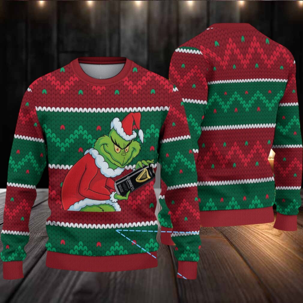 Red & Green Fair Isle Stripe Guinness Beer Ugly Christmas Sweater Red & Green Fair Isle Stripe Guinness Beer Ugly Christmas Sweater