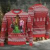 Neon Yellow with Orange Snowflake and Diamond Pattern Ugly Christmas Sweater Jagermeister Stag Logo Neon Yellow with Orange Snowflake and Diamond Pattern Ugly Christmas Sweater Jagermeister Stag Logo