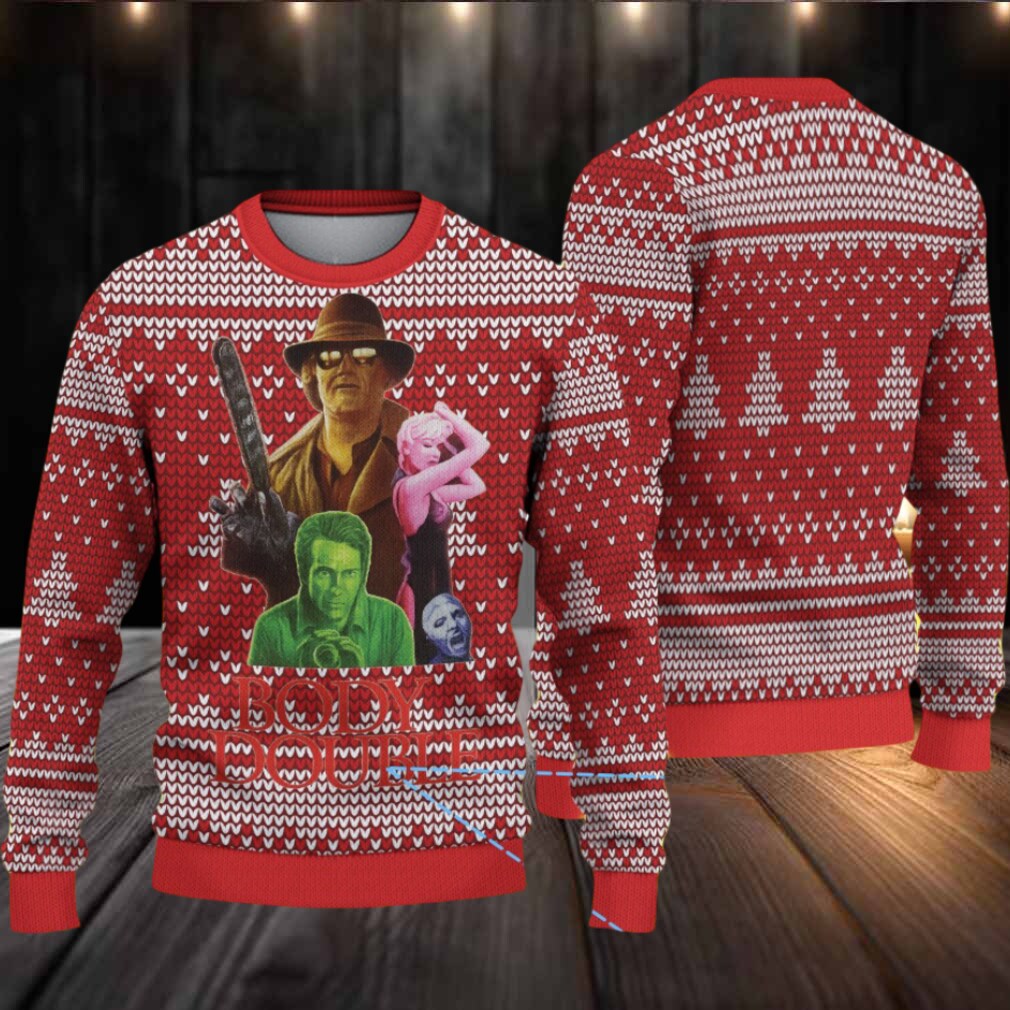 Red Jagermeister Body Double Movie Christmas Ugly Sweater Red Jagermeister Body Double Movie Christmas Ugly Sweater